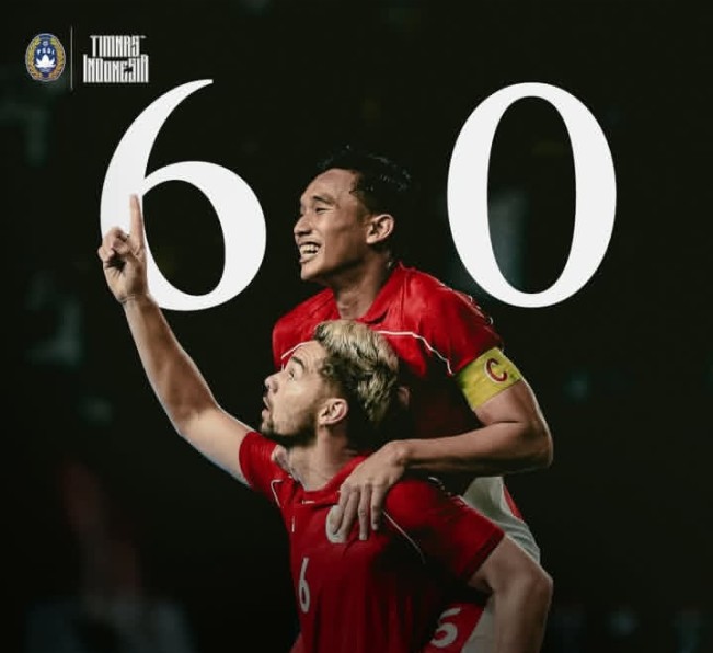 Ilustrasi Timnas Indonesia kalahkan Taiwan 6-0. [Instagram]